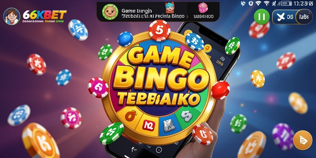Screenshot permainan 66KBET yang menampilkan momen seru saat bermain bingo.