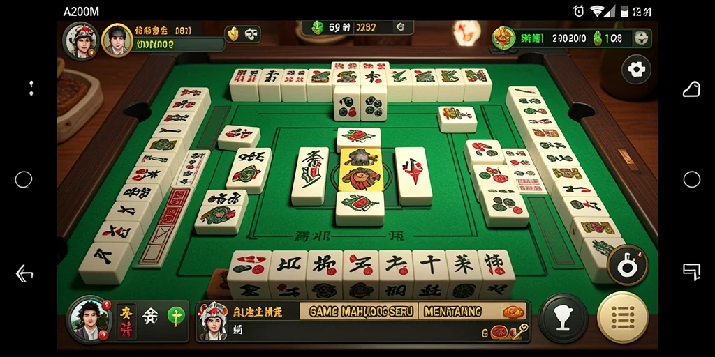 Tampilan gameplay Mahjong yang menarik dan interaktif.