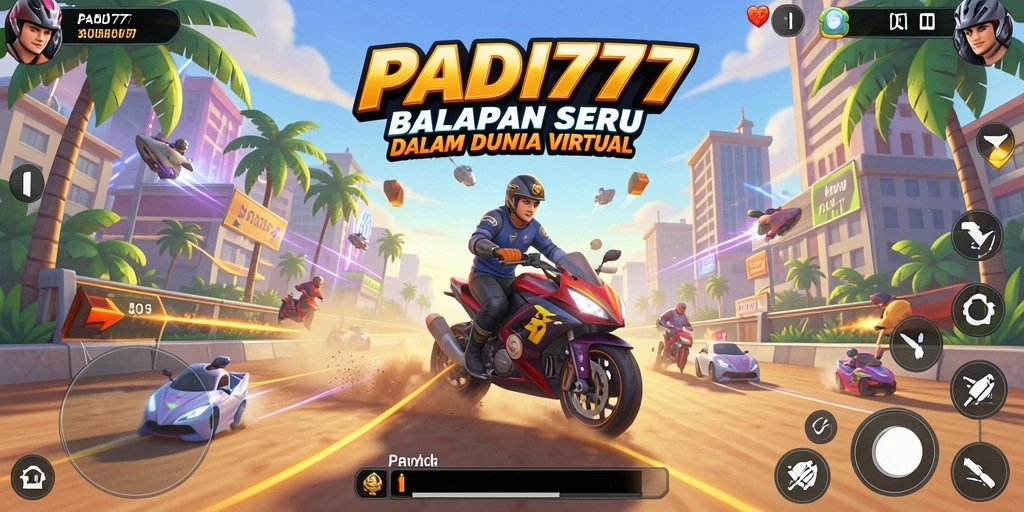 Screenshot utama PADI777 menampilkan aksi seru balapan dengan grafik menakjubkan.