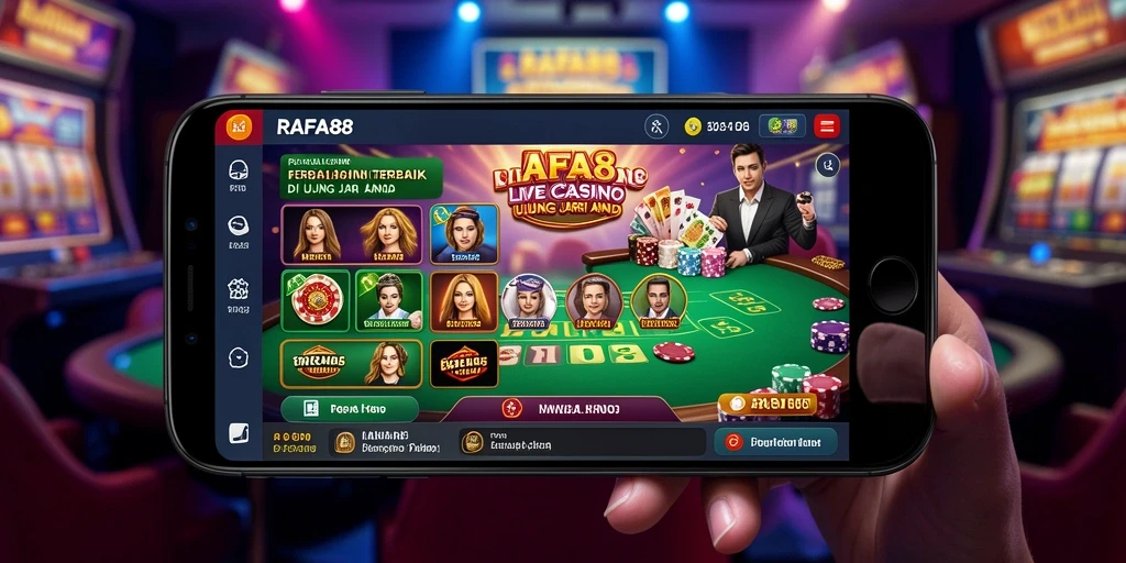 Tampilan utama RAFA88 yang menampilkan dealer langsung dan permainan interaktif.
