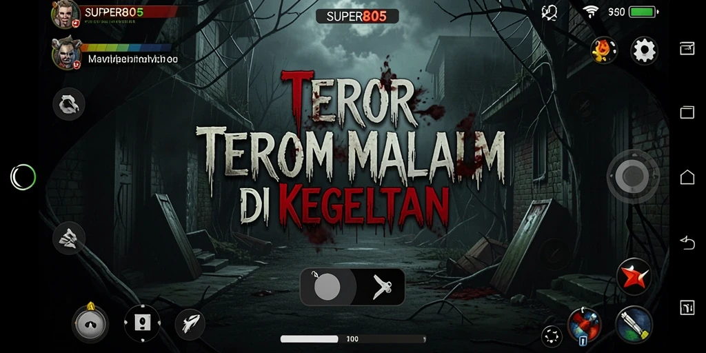 Screenshot gameplay SUPER805 yang menegangkan dan mencekam.
